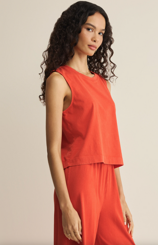 Sloane Jersey Muscle Tank - Lychee