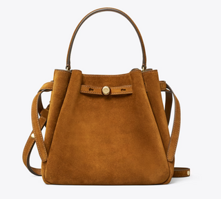 Romy Suede Bucket Bag - Caramel