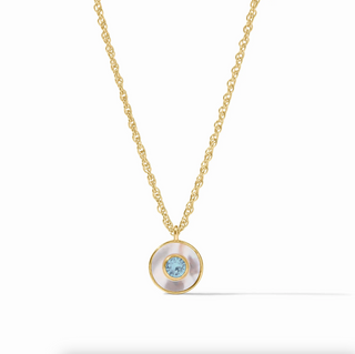 Colette Circle Delicate Necklace-Chalcedony Blue-OS