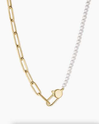 Florence Pearl Chain Necklace - Gold