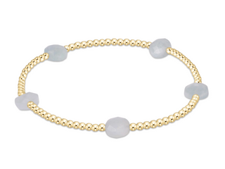 Admire Small Gem 2mm Gold Bracelet - Aquamarine
