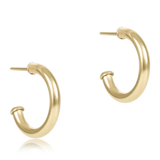 Round Gold 0.5" Post Hoop - 2mm - Smooth