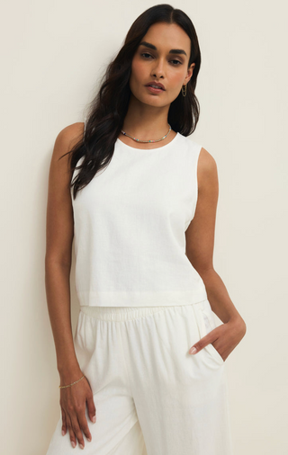Sloane Linen Top - White
