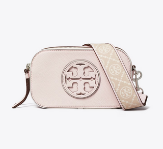 Miller Patent Border Mini Crossbody Bag - Pale Pink