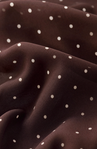 Eda Polka Dot Mesh Midi Skirt - Dark Chocolate
