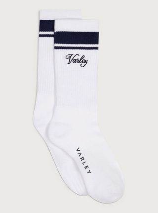 Lamar Club Stripe Sock - White / Blue Nights