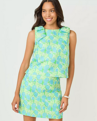 Annaleese Sleeveless Cropped Top - Capri Blue / Tulip Tango
