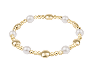 Honesty Sincerity Pearl 6mm Bracelet - Gold with Pearls
