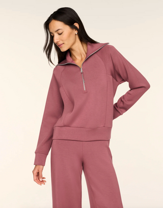 Spanx Airessentials Half Zip - Rum Raisin