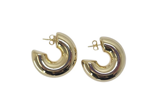 Small Bubble Hoops - Shiny 18K Gold Plated