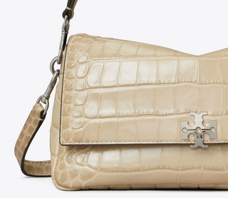 Charlie Embossed Croc Small Shoulder Bag - Light Hickory