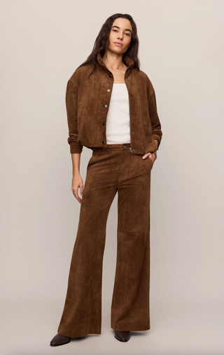 Corin Bubble Hem Jacket - Saddle Suede