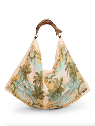 Satin Scarf Medium Bag - Royal Sea