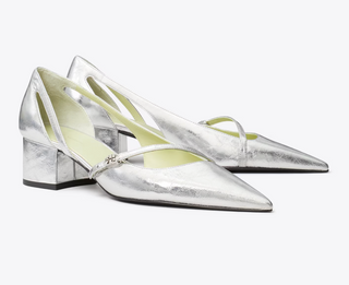 Double T Buckle D'Orsay Pump - Silver