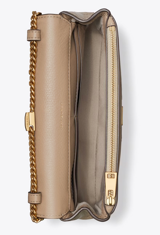 Charlie Quilted Chain Wallet - Soft Cement