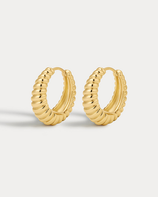 The Ridged Marbella Hoops - Gold