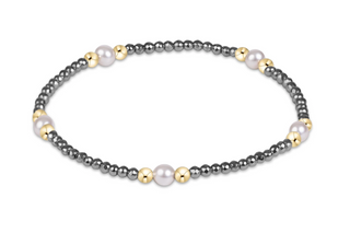 purpose pearl 4mm silver faceted hematite bracelet