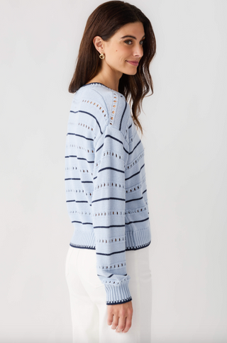 Darby Stripe Sweater - Skyline