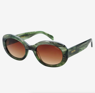 Aria Acetate Womens Oval Sunglasses - Emerald