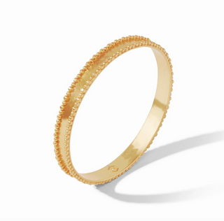 Beaded Eternity Bangle - Cabochon- Gold - S