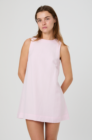 linen mini dress pink Koa Pink Off Shoulder Linen Mini Dress - US 14