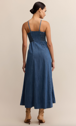 Angel Eyes Denim Midi Dress - Medium Indigo