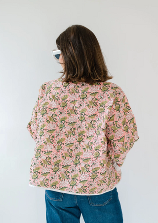 Birdie Jacket - Fancy Pink with Green Floral