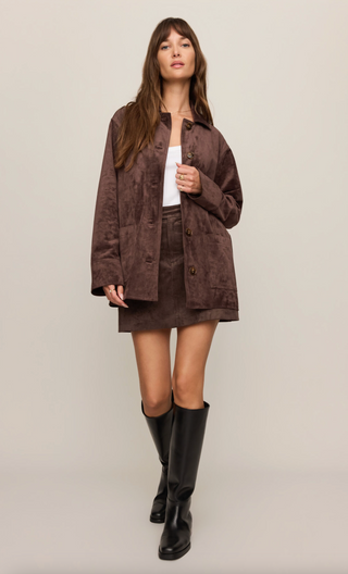 Decker Suede Chore Coat - Dark Chocolate