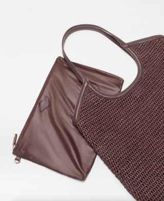 Large Crochet Georgica Tote-Brown Crochet