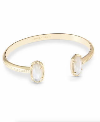 Elton Cuff Bracelet - Gold Ivory Mother of Pearl