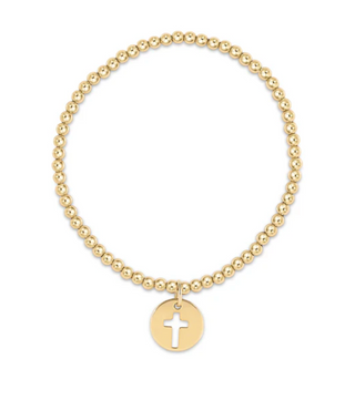 Classic Gold 3MM Bead Bracelet - Blessed Gold Disc