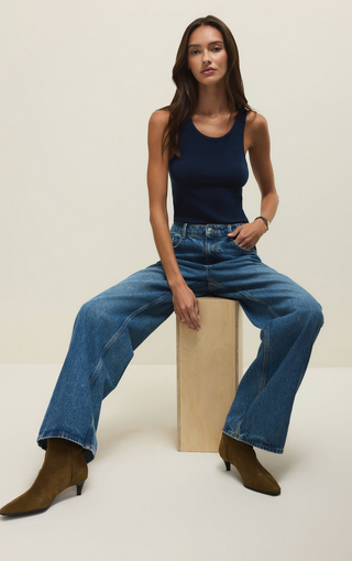 Classic Slub Scoop Tank - Indigo