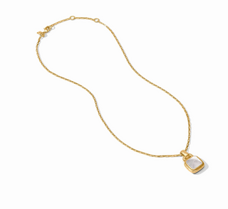 Sahara Solitaire Necklace - Iridescent Clear Crystal