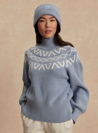 Marcie Fairisle Yoke Knit - Glacier Blue
