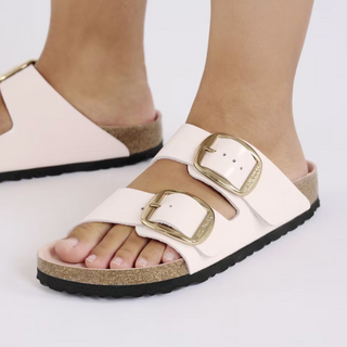 Arizona Big Buckle Natural Leather Patent - High Shine Light Rose