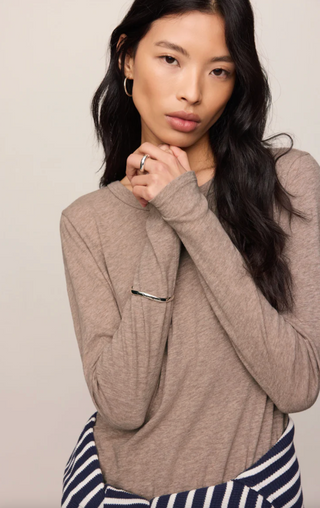 Junie L/S Tee - Heather Ash
