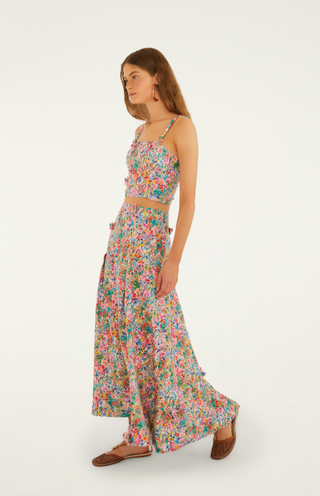 Peasant Floral Off-White Butterflies - Top