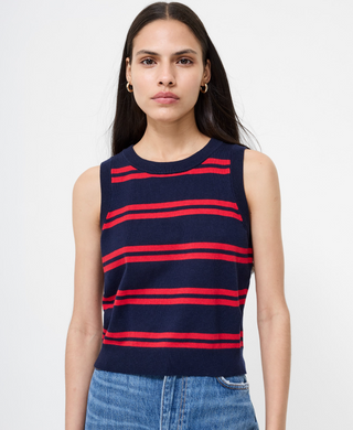 Padma Fine Knit Vest - Blue Mars Red