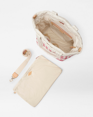 Medium Metro Tote Deluxe - Sanshell/Apple Charter Stripe