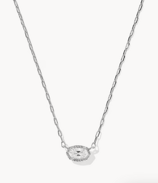 Mini Elisa Luxe Silver Pendant Necklace - Silver
