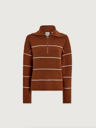 Swanson Half Zip Knit Sweater - Ginger Bread
