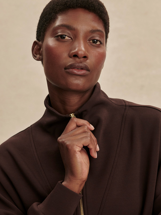 Hawley Half Zip Sweat - Coffee Bean