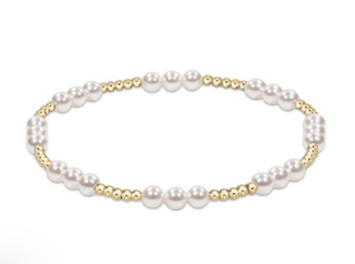 Classic Joy Pattern 4mm Bead Bracelet - Pearl