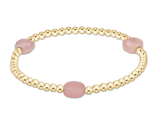 Admire Gem 3mm Gold Bracelet - Pink Opal
