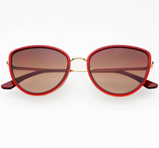 Luna Acetate Womens Cat Eye Sunglasses - Dark Cherry