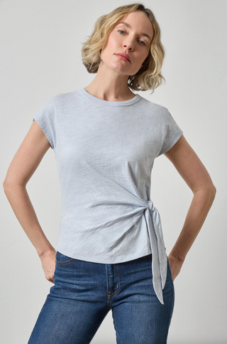 Tie Front Tee - Glacier