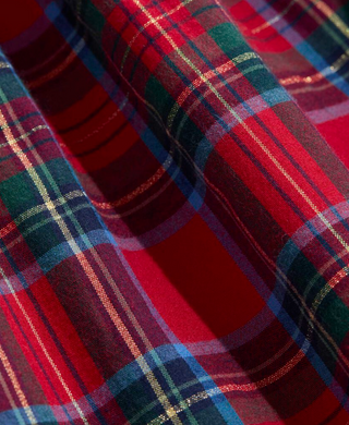 Pippa Poplin Dress - Yuletide Tartan Red