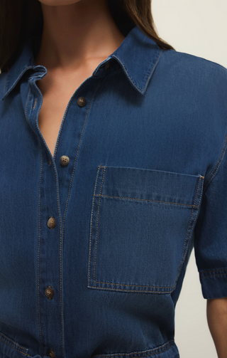 Elsie Denim Jumpsuit - Deep Water