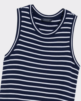 Terry Dress - Bay Stripe Navy