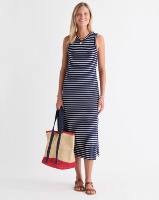 Terry Dress - Bay Stripe Navy